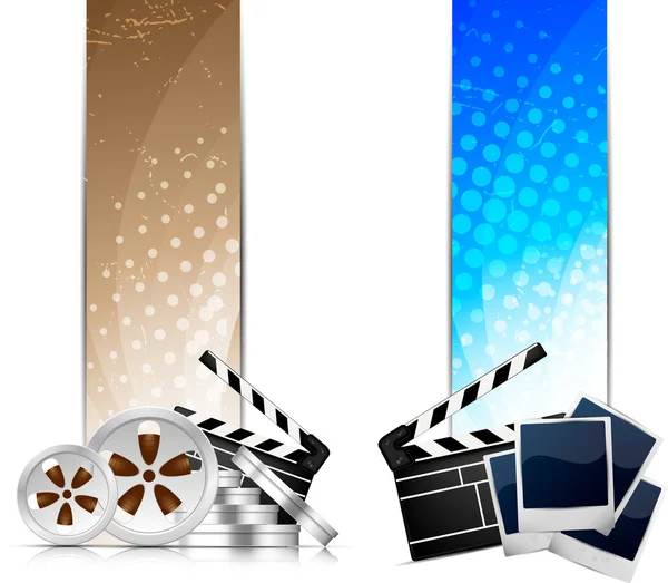 Set van banners met bioscoop element — Stockvector