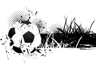 Grunge background with soccer ball clipart