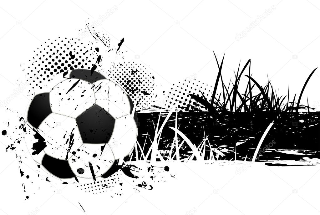 Grunge background with soccer ball