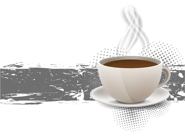 Grunge bakgrund med coffe cup — Stock vektor