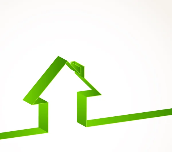 Casa em cor verde — Vetor de Stock
