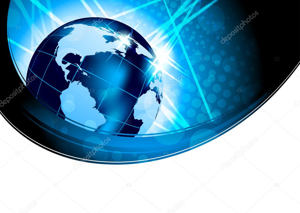 Bright background with globe