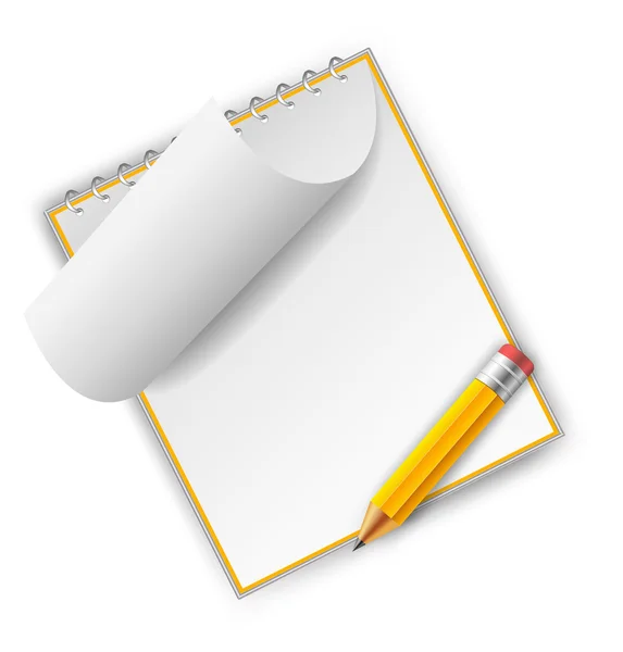 Notepad with pencil — Stock Vector