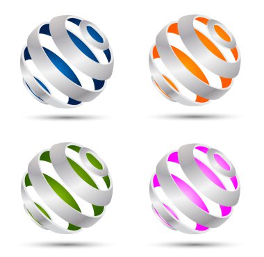 Set of abstract spheres clipart