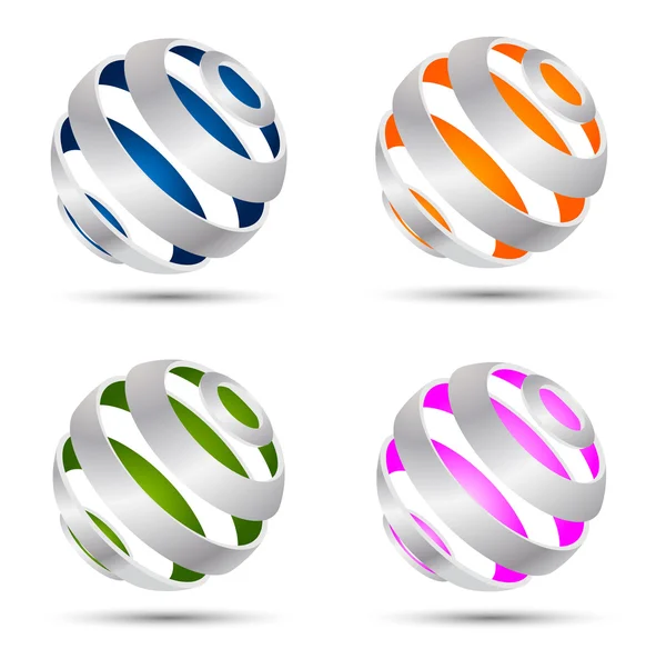 Set of abstract spheres — Stock Vector