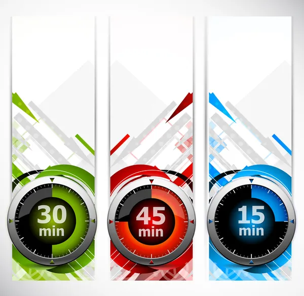 Set of banners with timers — Stock Vector