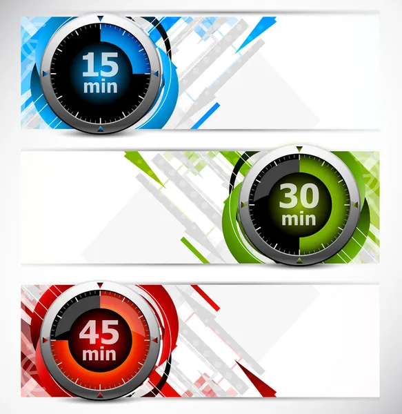 Banners with timers — Stock Vector