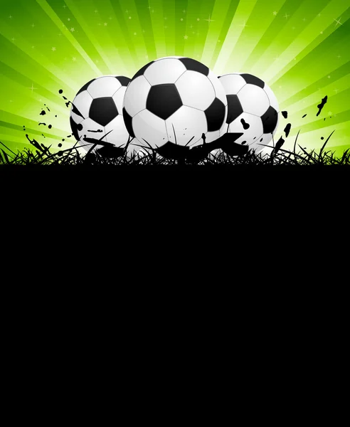 Fondo con pelotas de fútbol — Vector de stock