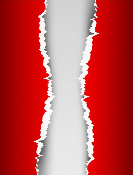 Roter Hintergrund mit gerissenem Papier — Stockvektor