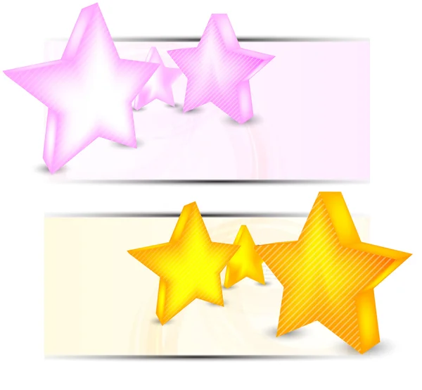 Ensemble de bannières avec étoiles — Image vectorielle