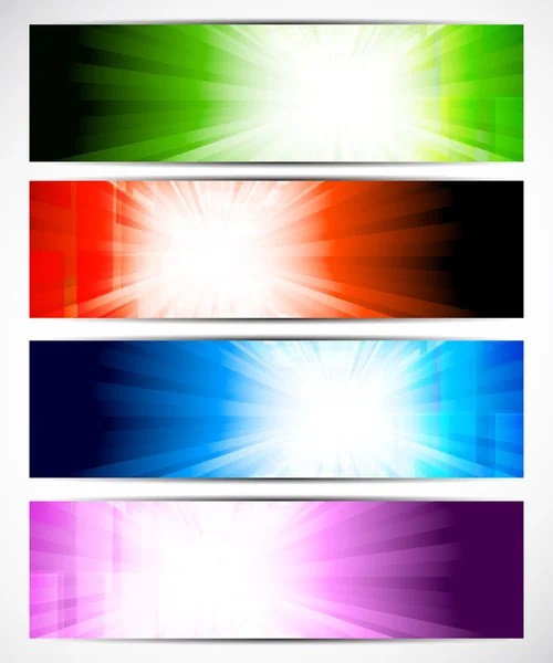 Sæt af lyse bannere – Stock-vektor