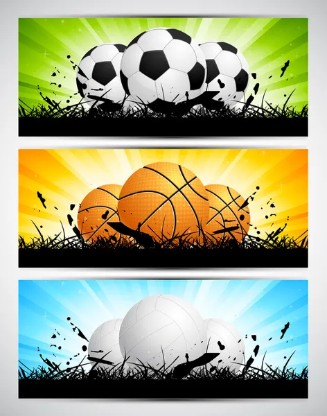 Set de banners con bolas — Archivo Imágenes Vectoriales