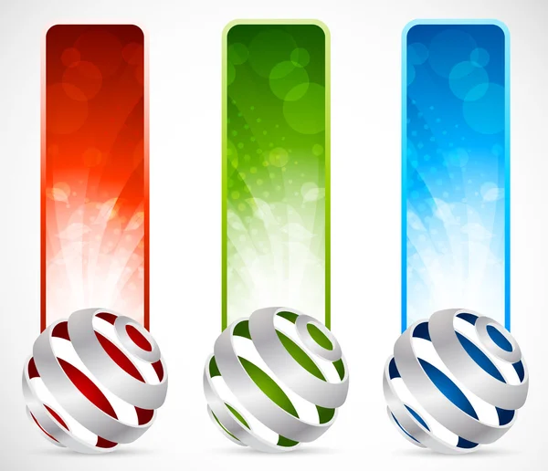 Set of banners with spheres — Stock Vector