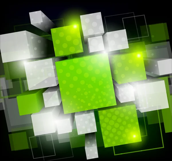 Фон с зелеными кубиками — стоковый вектор