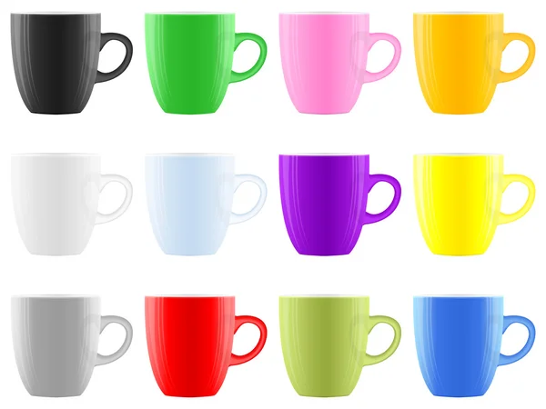 色のコーヒー カップ — ストックベクタ