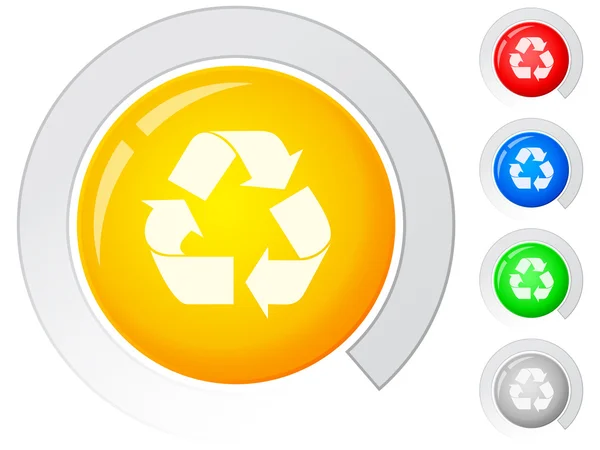 Buttons recycle symbol — Stock Vector