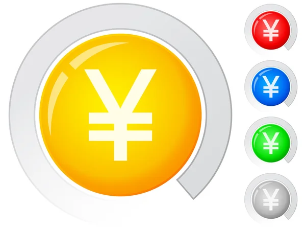 Boutons yen — Image vectorielle