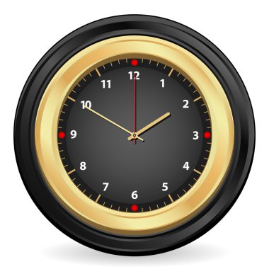 black gold clock clipart