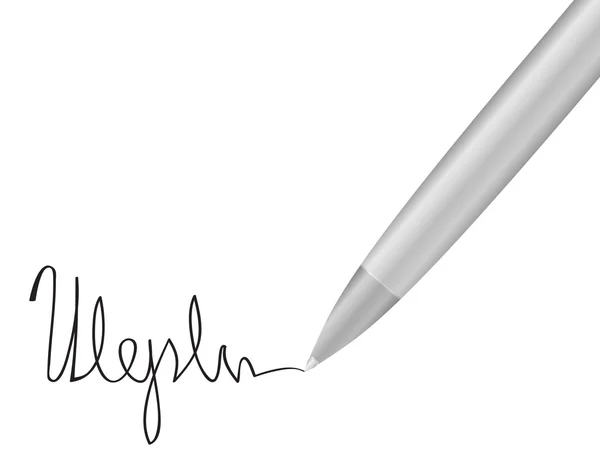 Ballpoint pen and signature 2 — Stock Vector