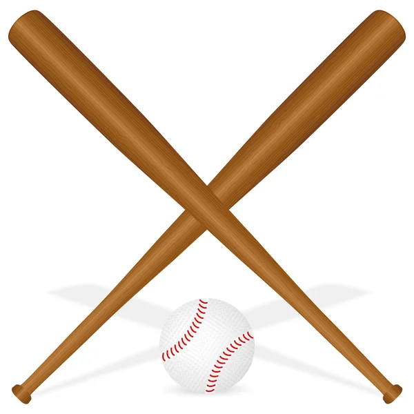Бейсбольні кажани і м'яч — стоковий вектор