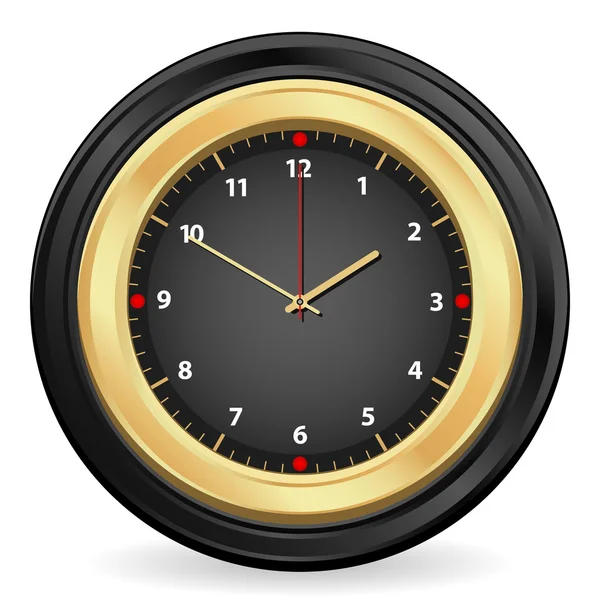 Horloge en or noir — Image vectorielle