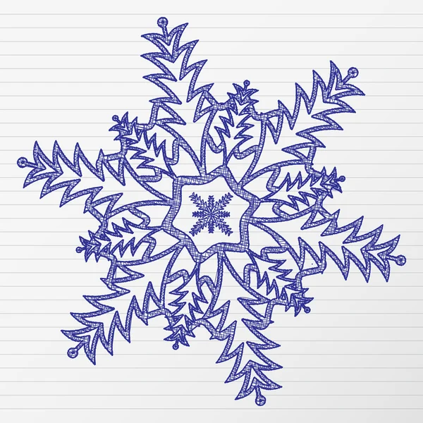 Drawing snowflake 5 — Stock Vector