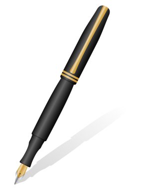 fountain pen and shodow clipart