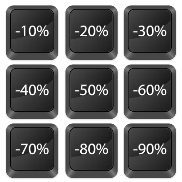 Komputer przyciski odliczenia — Wektor stockowy