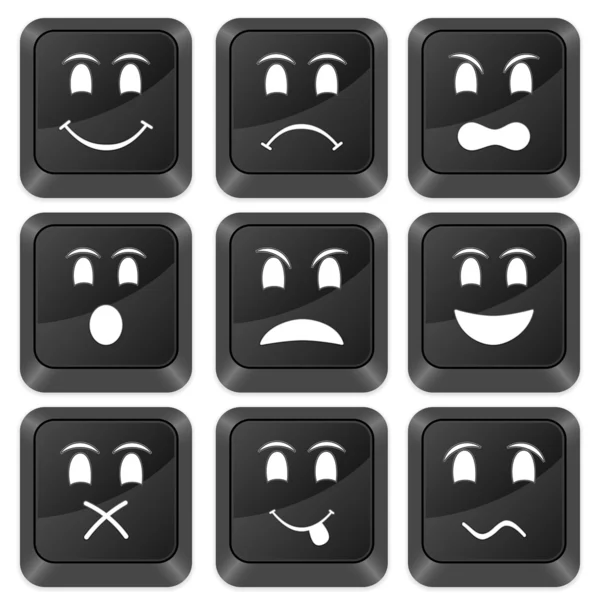 Computer buttons emoticons — Stock Vector