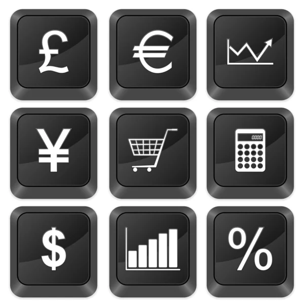 stock vector computer buttons finances