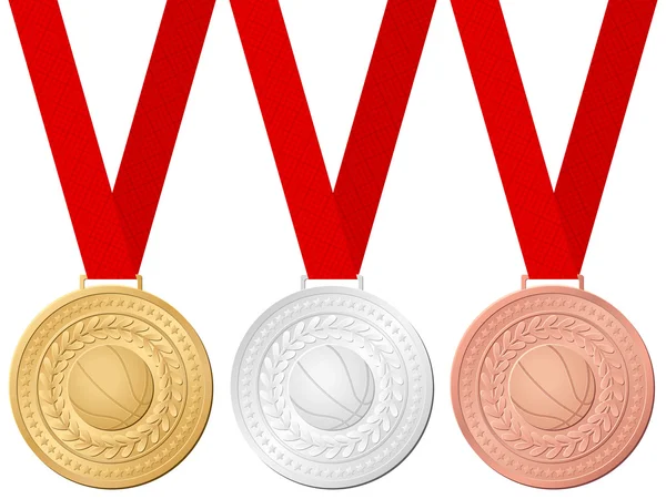Medallas de baloncesto — Vector de stock