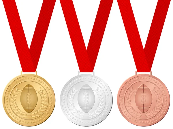 Medallas de fútbol — Vector de stock