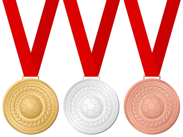 Medallas de fútbol — Vector de stock