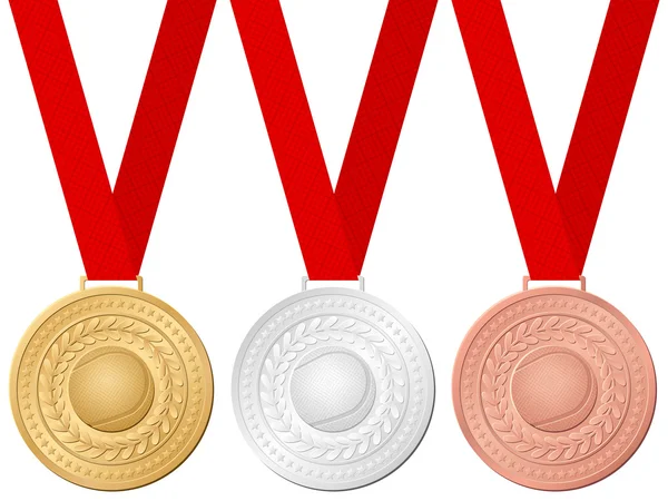 Medallas de tenis — Vector de stock