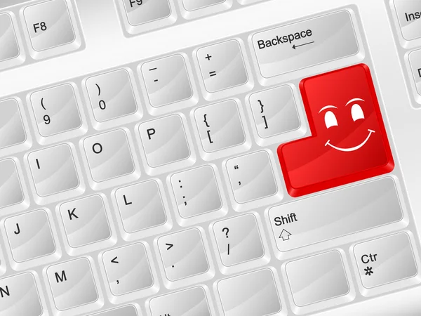 Computer toetsenbord glimlach gezicht symbool — Stockvector