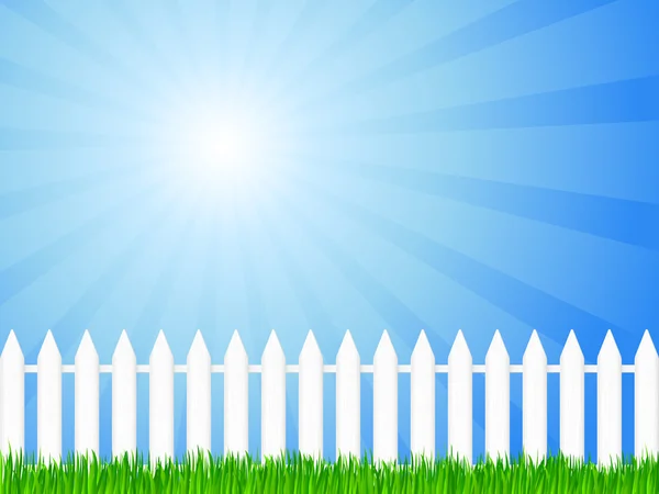 Dřevěný plot a trávu — Stockový vektor