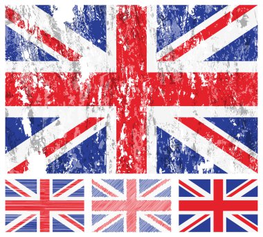 İngiltere grunge bayrağı ayarlanmış