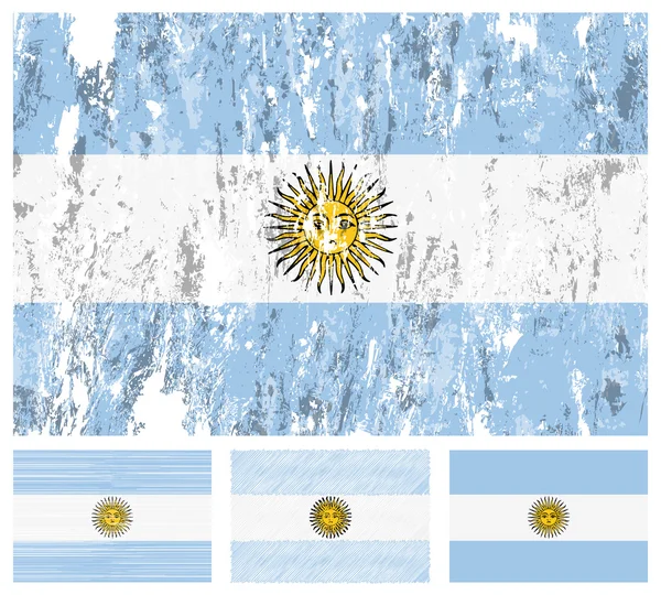Ensemble drapeau grunge Argentine — Image vectorielle