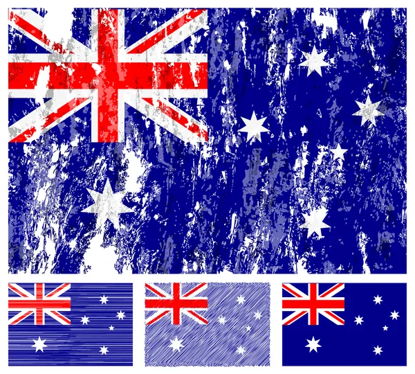 Australien grunge-flaggan inställd — Stock vektor