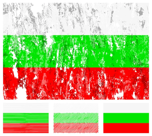 Jeu de drapeau Bulgarie grunge — Image vectorielle