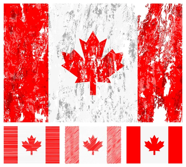 Jeu de drapeaux Canada grunge — Image vectorielle