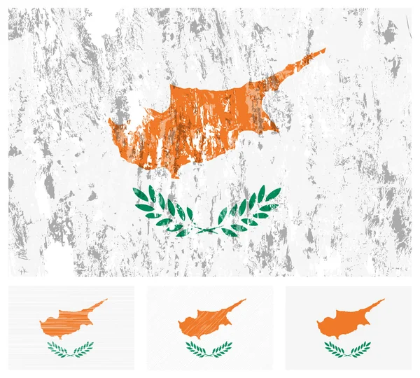 Cipro grunge flag set — Vettoriale Stock