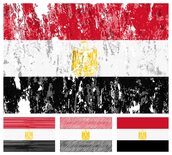 Egitto grunge flag set — Vettoriale Stock