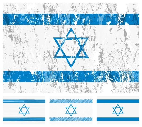 Israel grunge bandeira definida —  Vetores de Stock