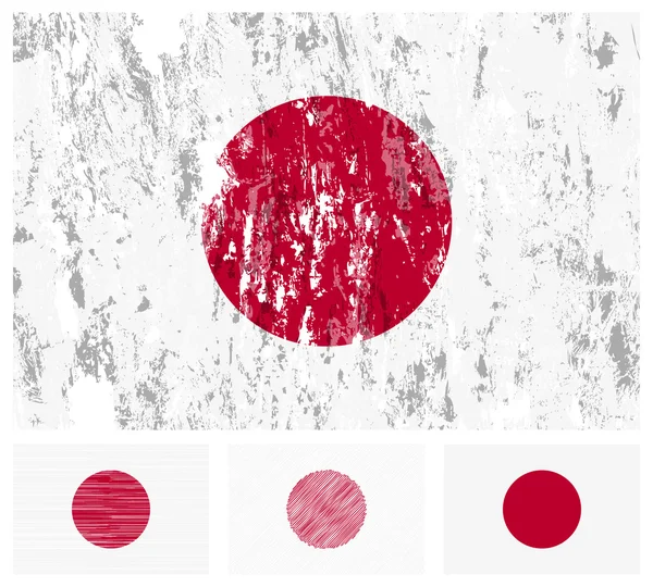 Ustawiona flaga ilustracja japonia — Wektor stockowy