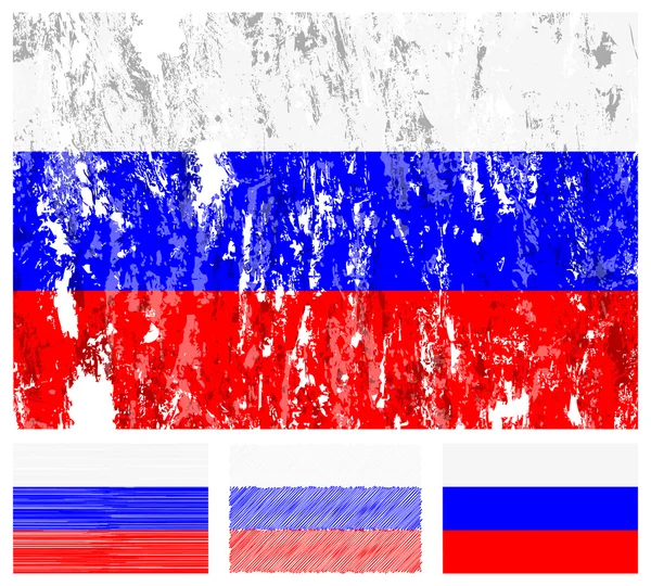 Russia grunge flag impostato — Vettoriale Stock