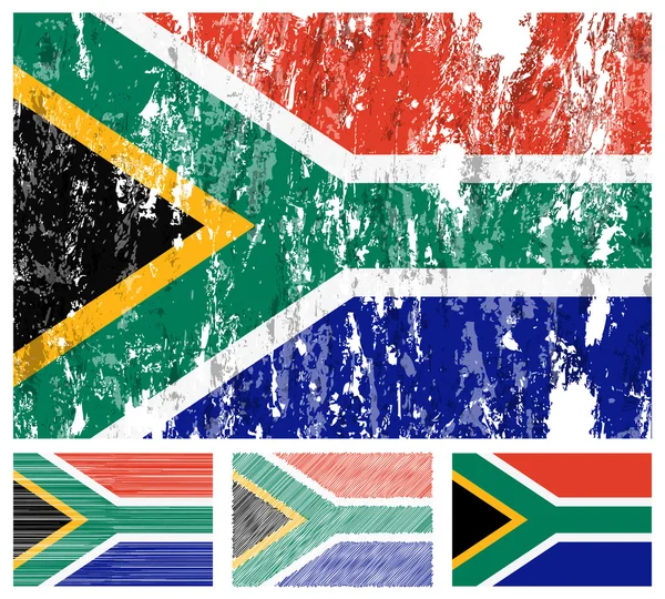 Sudafrica set bandiera grunge — Vettoriale Stock