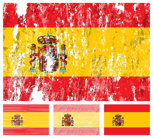 Σύνολο σημαιών grunge Ισπανία — Διανυσματικό Αρχείο