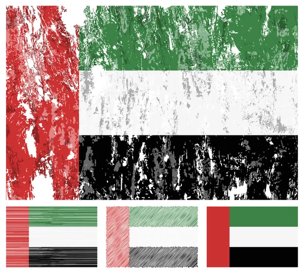 Vereinigte arabische Emirate Grunge Flagge gesetzt — Stockvektor