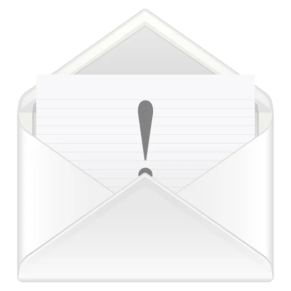 Envelop uitroepteken — Stockvector